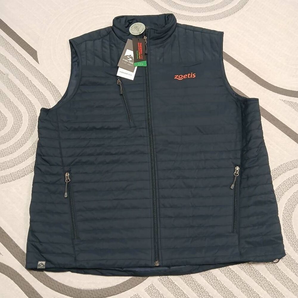 Storm creek mens xl navy blue running vest quilted lightweight